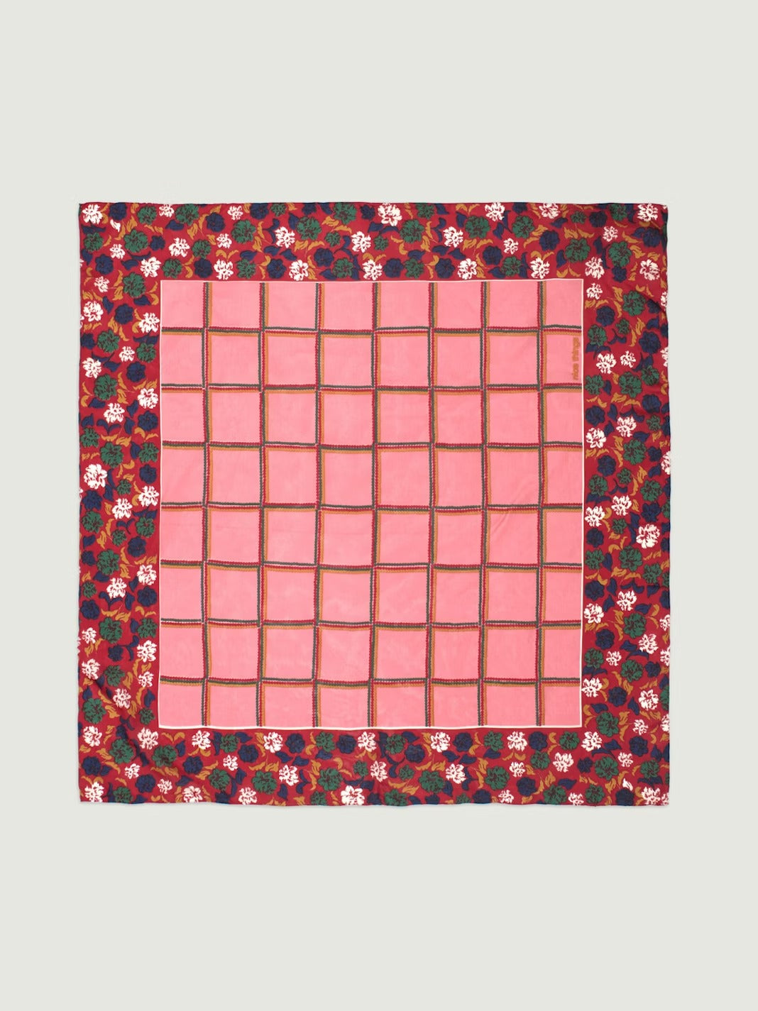 Chal Seda Hand Rolled Silk Scarf Rosa Intenso