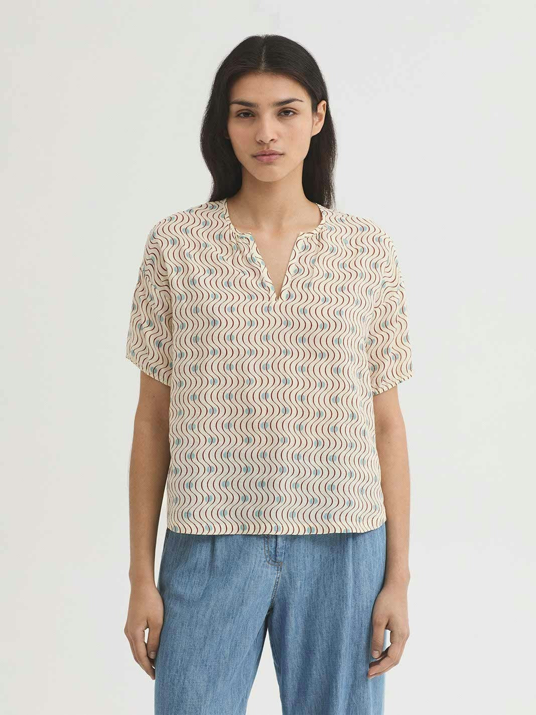 Top Hellenic Waves Estampado Cru