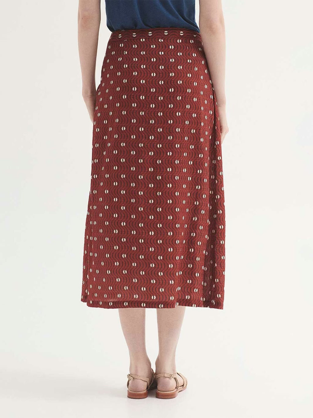 Falda Hellenic Waves Print Terracota