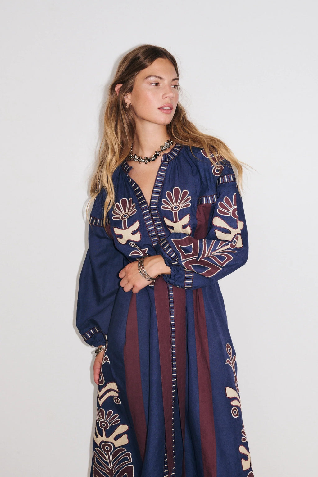 Vestido Long ML Anouck Bleu