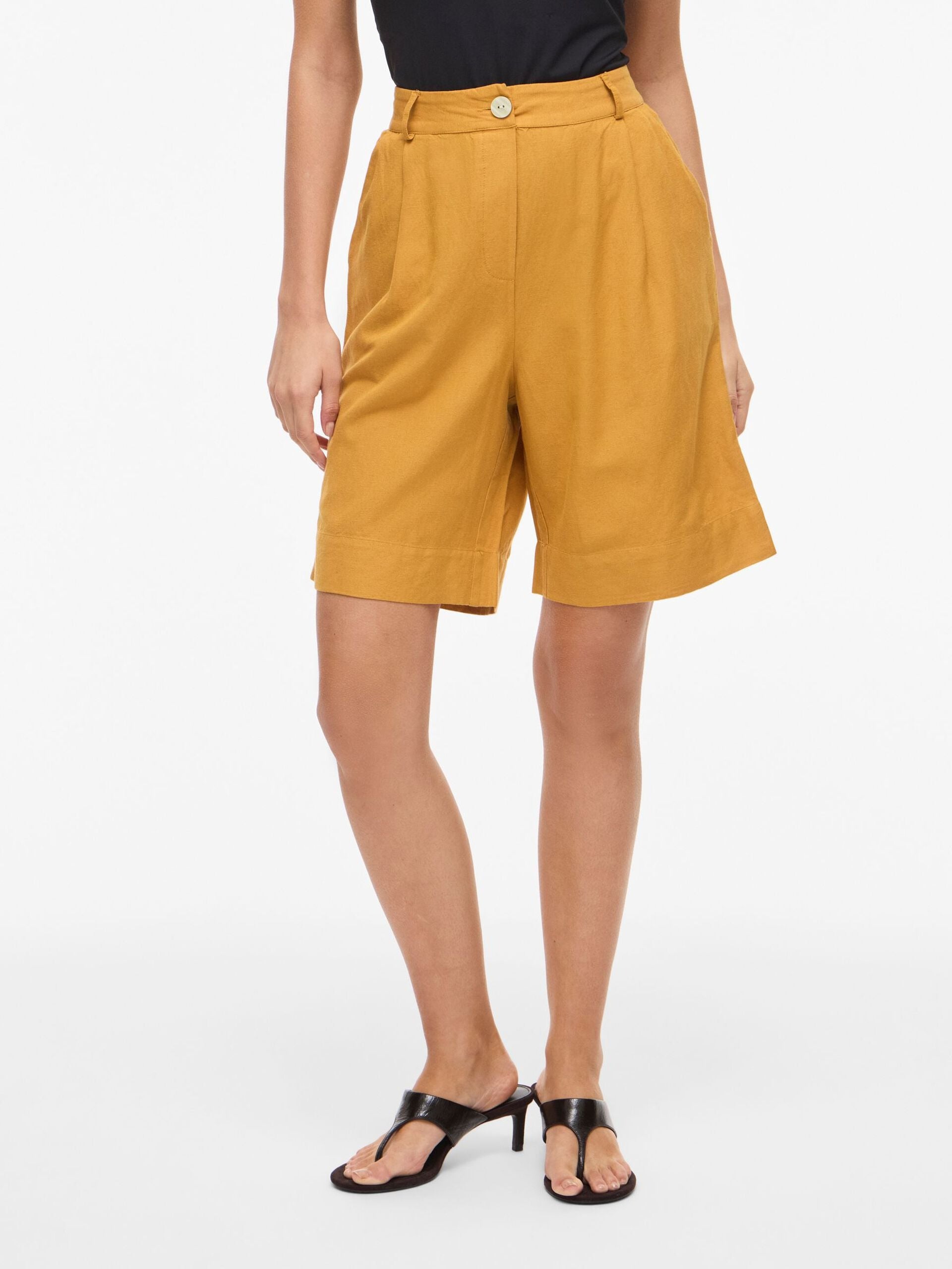 Bermudas Viprisilla Talle Alto Ámbar Dorado