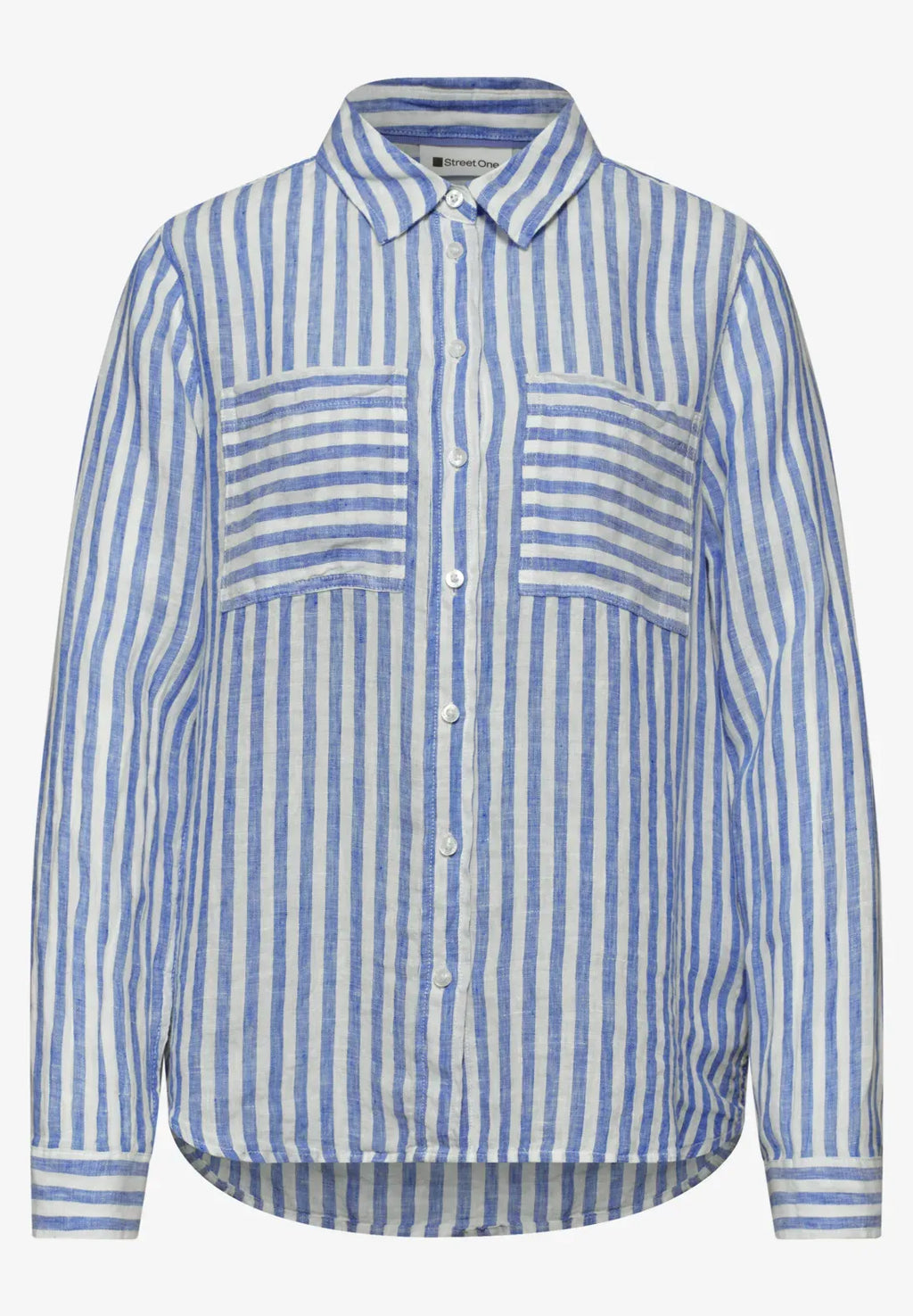 Camisa Lino Rayas Azul Drift