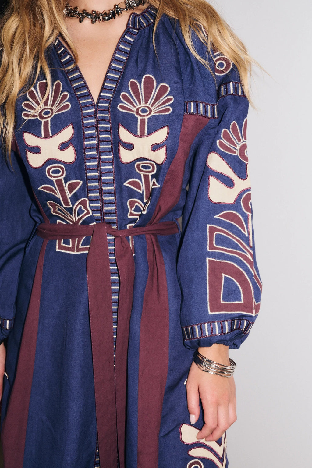 Vestido Long ML Anouck Bleu