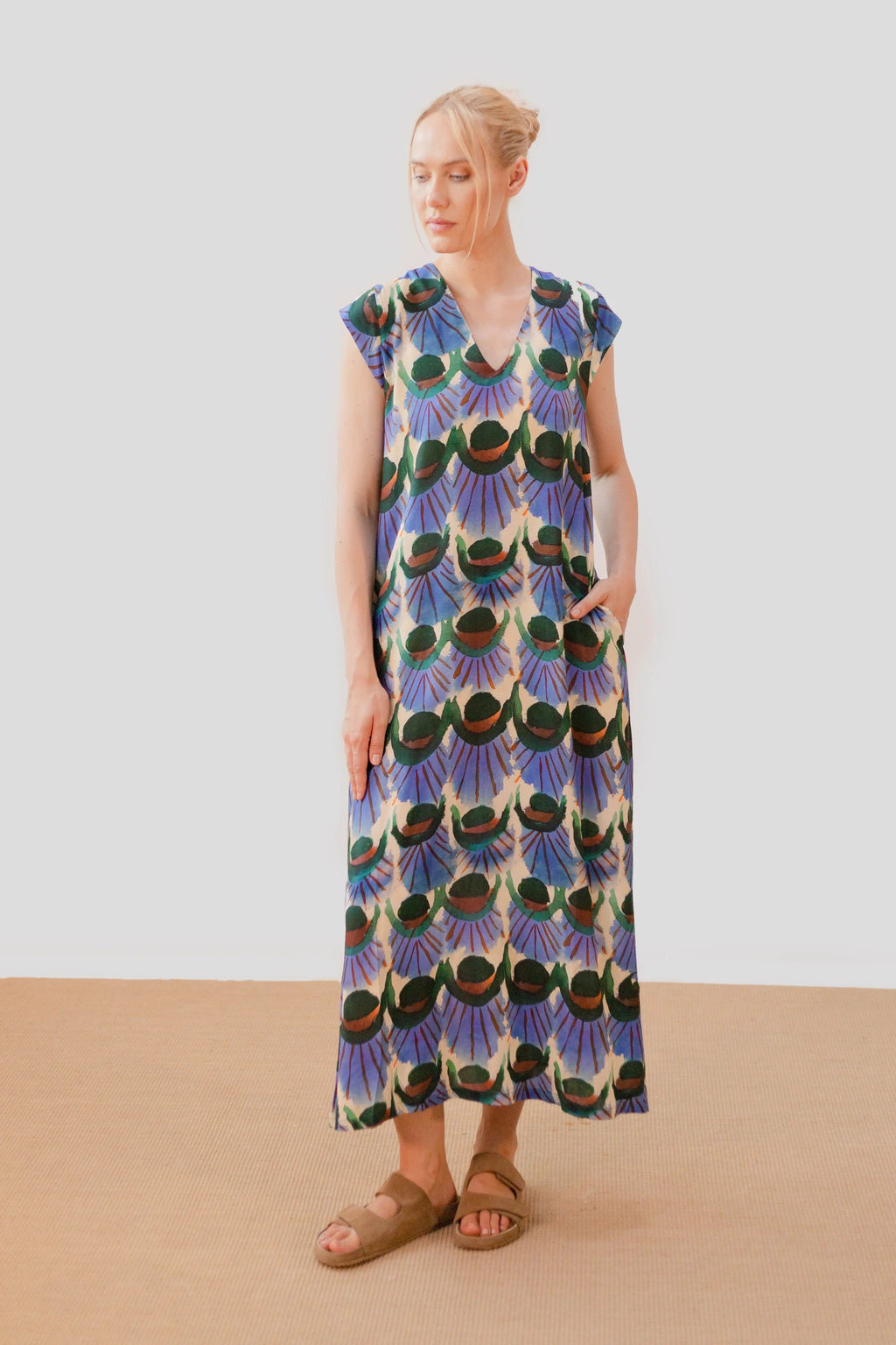 Vestido Estampado Pavo