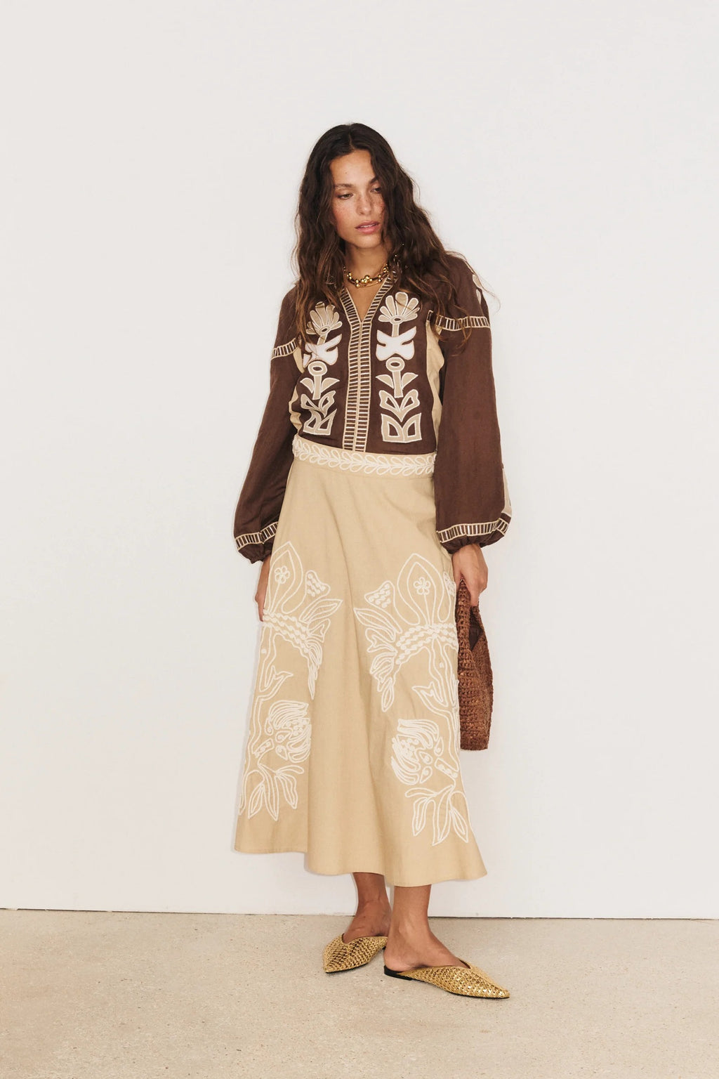 Falda Long Alma Beige