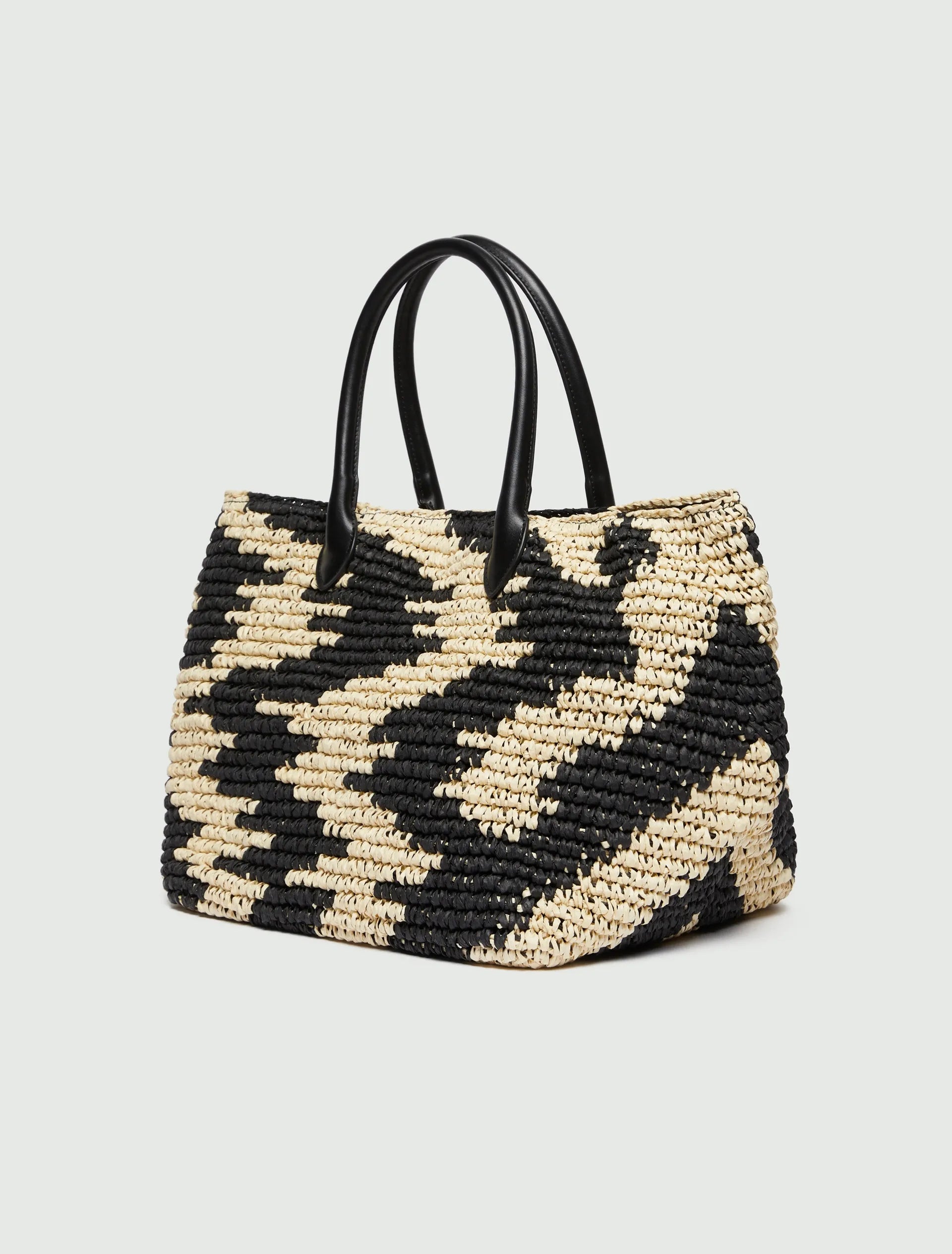 Bolso Rafia Emmbalia Blanco Negro