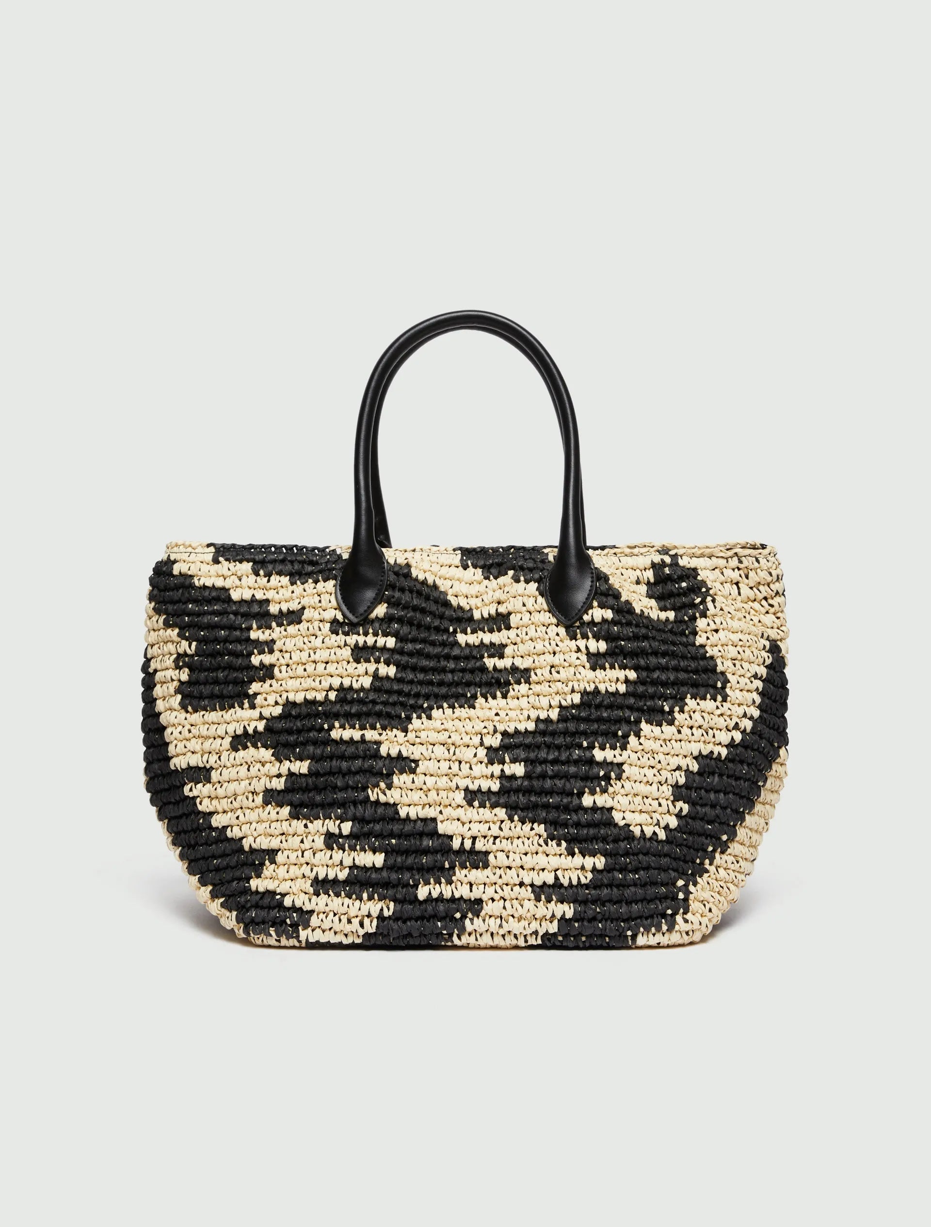 Bolso Rafia Emmbalia Blanco Negro