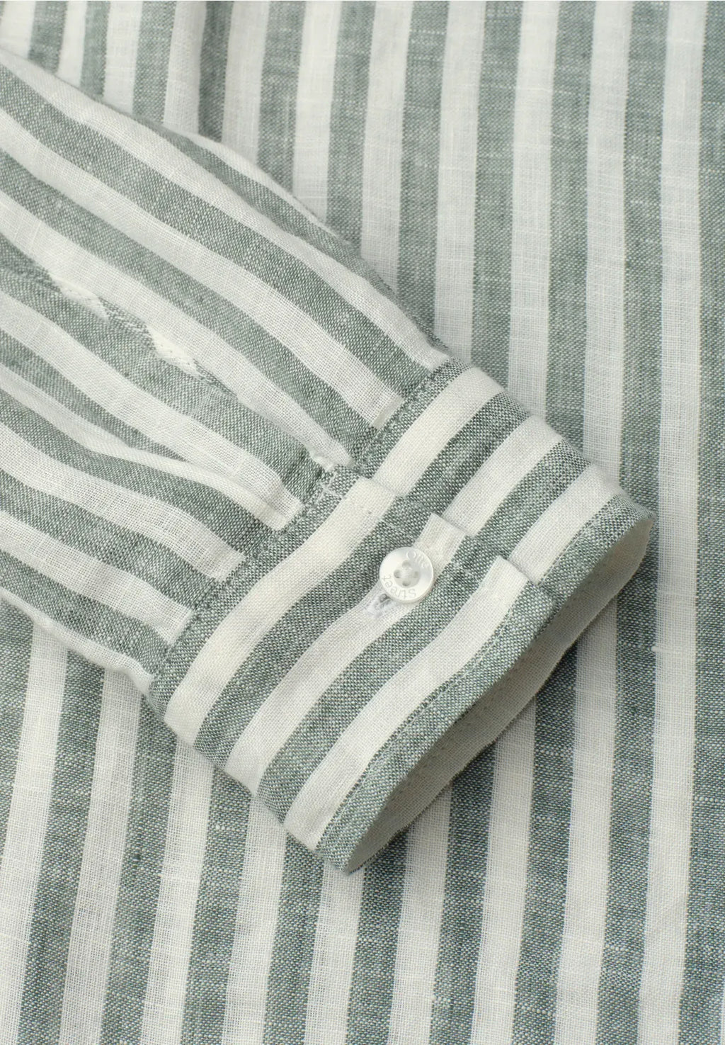 Camisa Lino Rayas Verde Bound