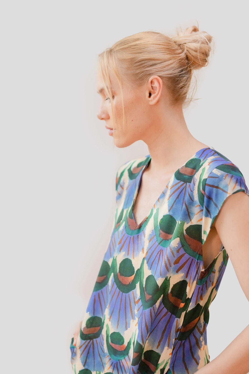 Vestido Estampado Pavo