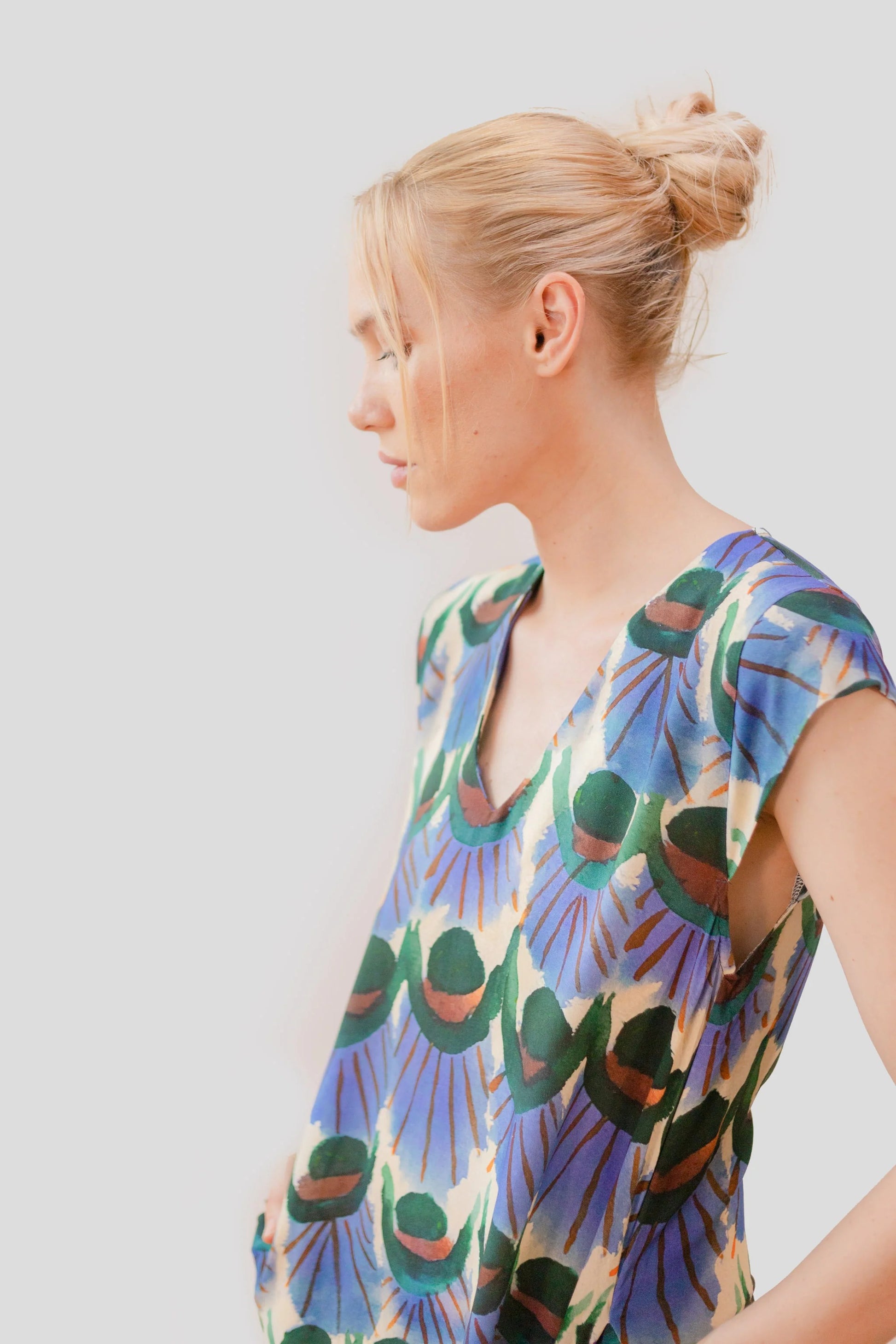 Vestido Estampado Pavo