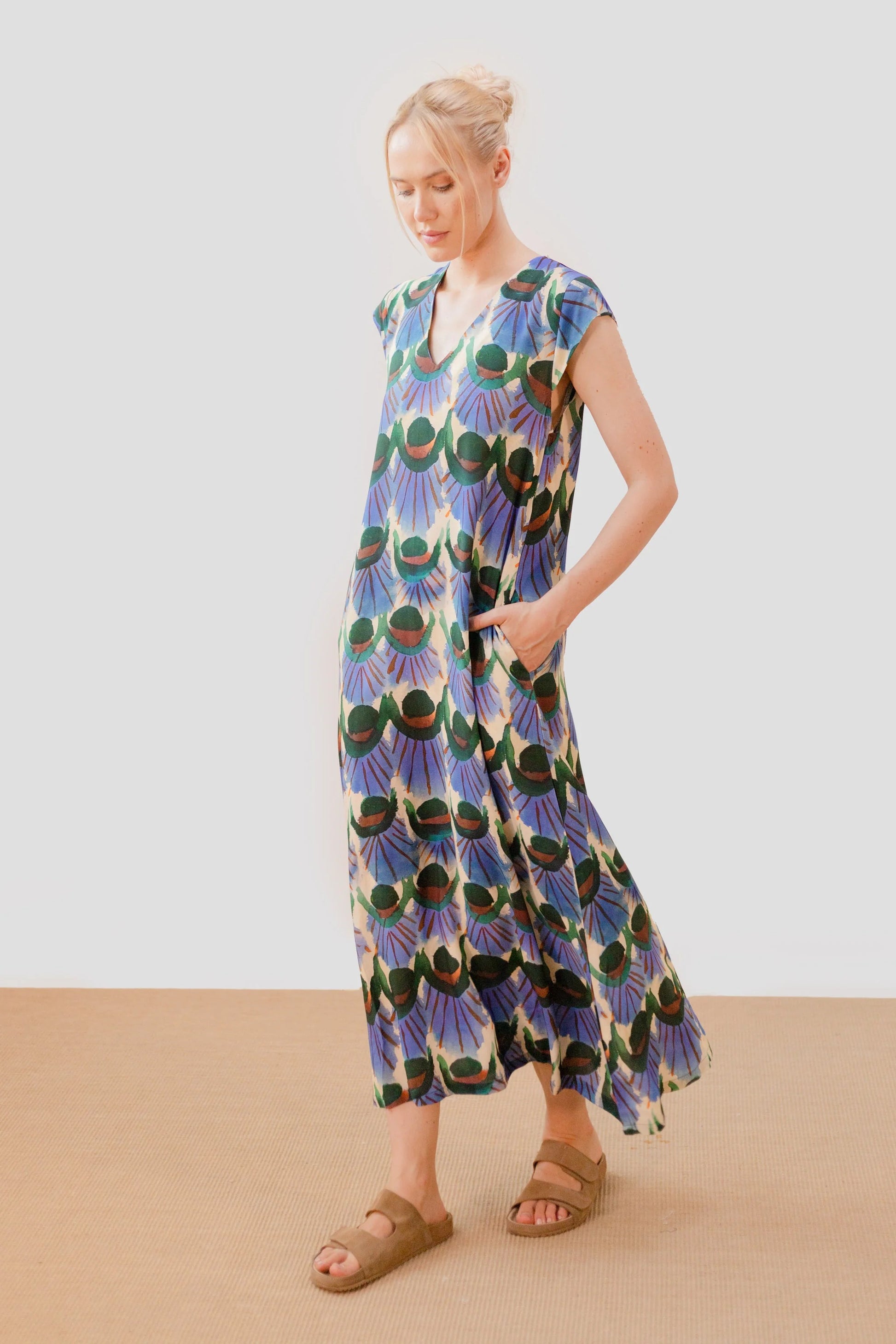 Vestido Estampado Pavo