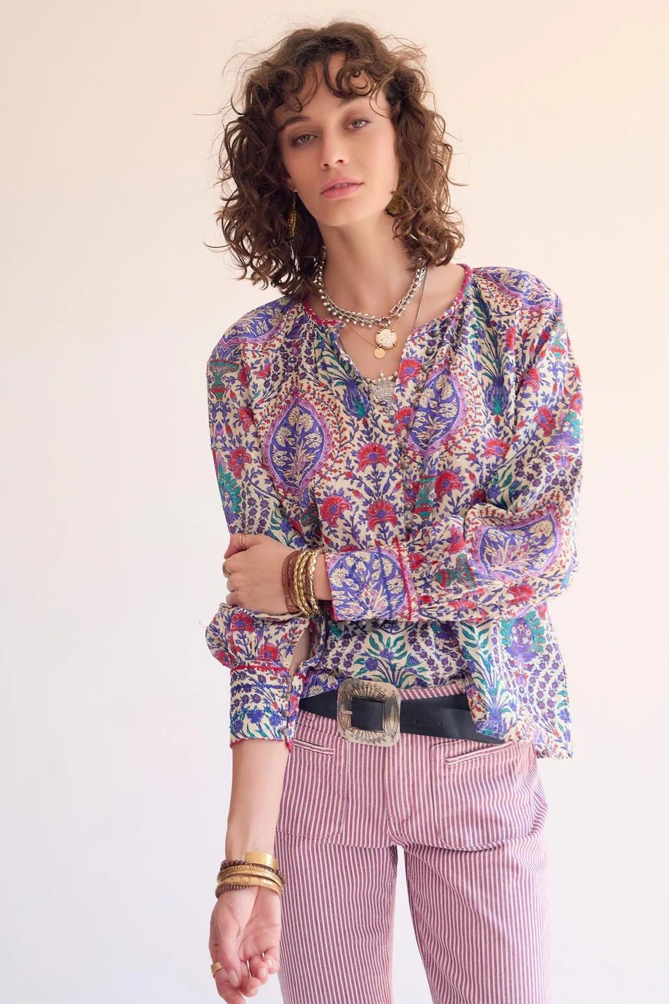 Jean The Diana Portofino Stripes Rosa - OLIVIA BRUTUS