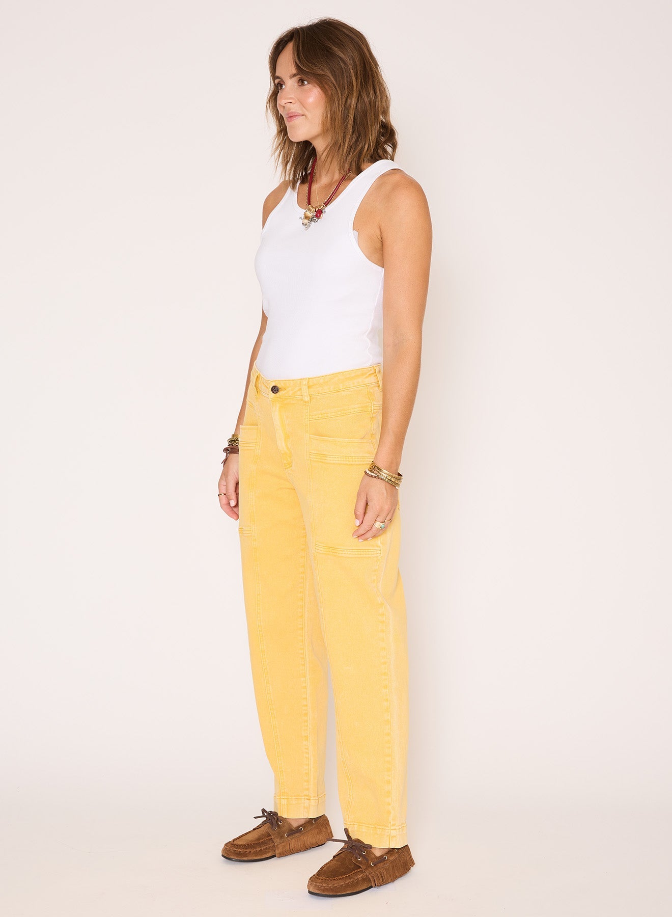 Jean The Linda Pacific Drill Amarillo - OLIVIA BRUTUS