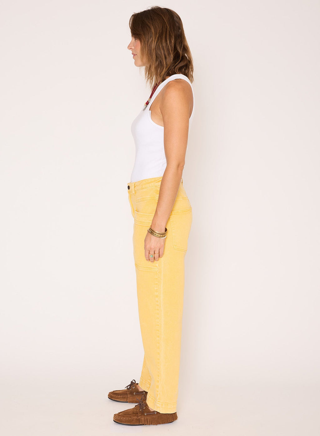 Jean The Linda Pacific Drill Amarillo - OLIVIA BRUTUS