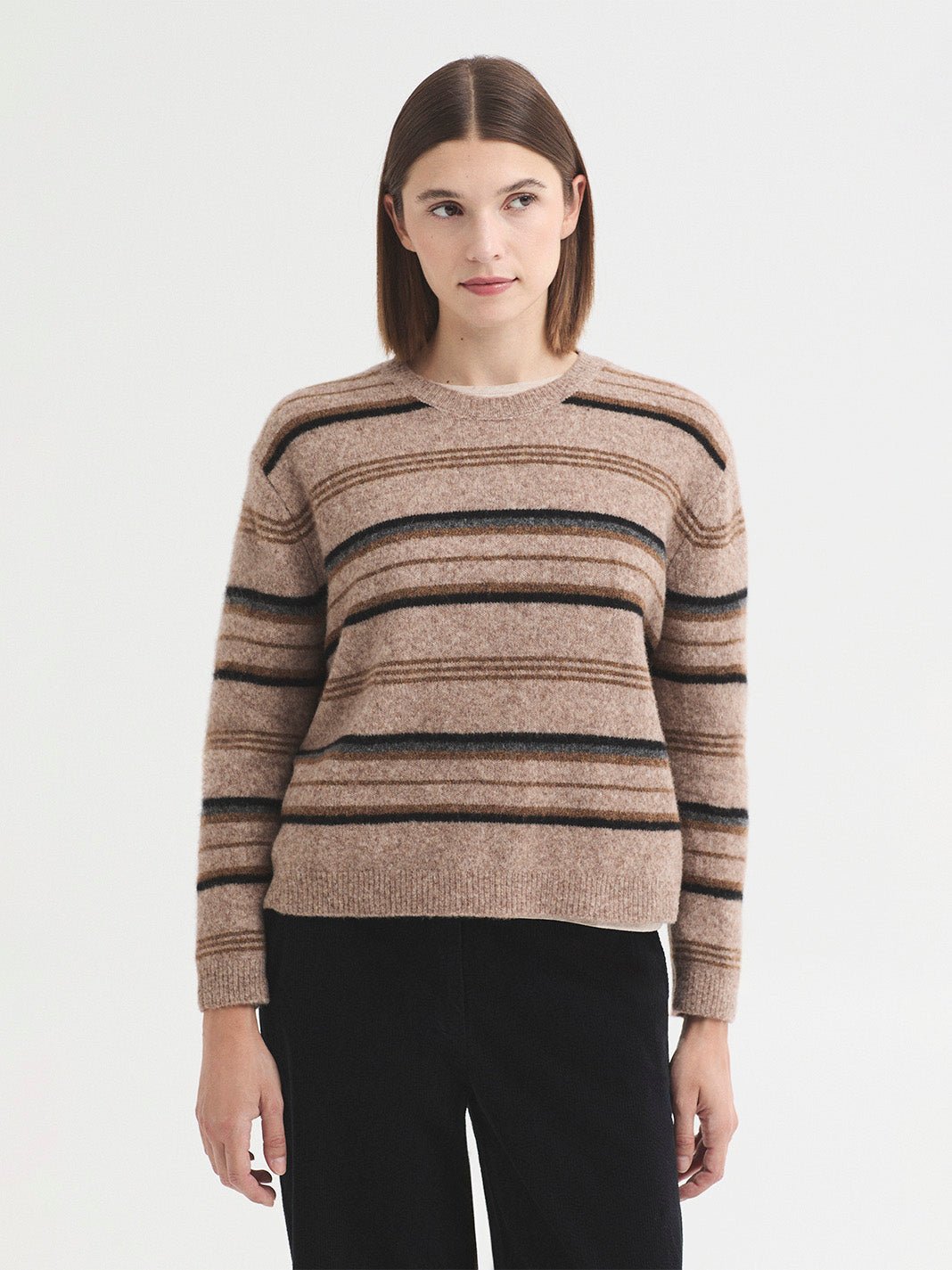 Jersey cuello redondo de rayas - OLIVIA BRUTUS
