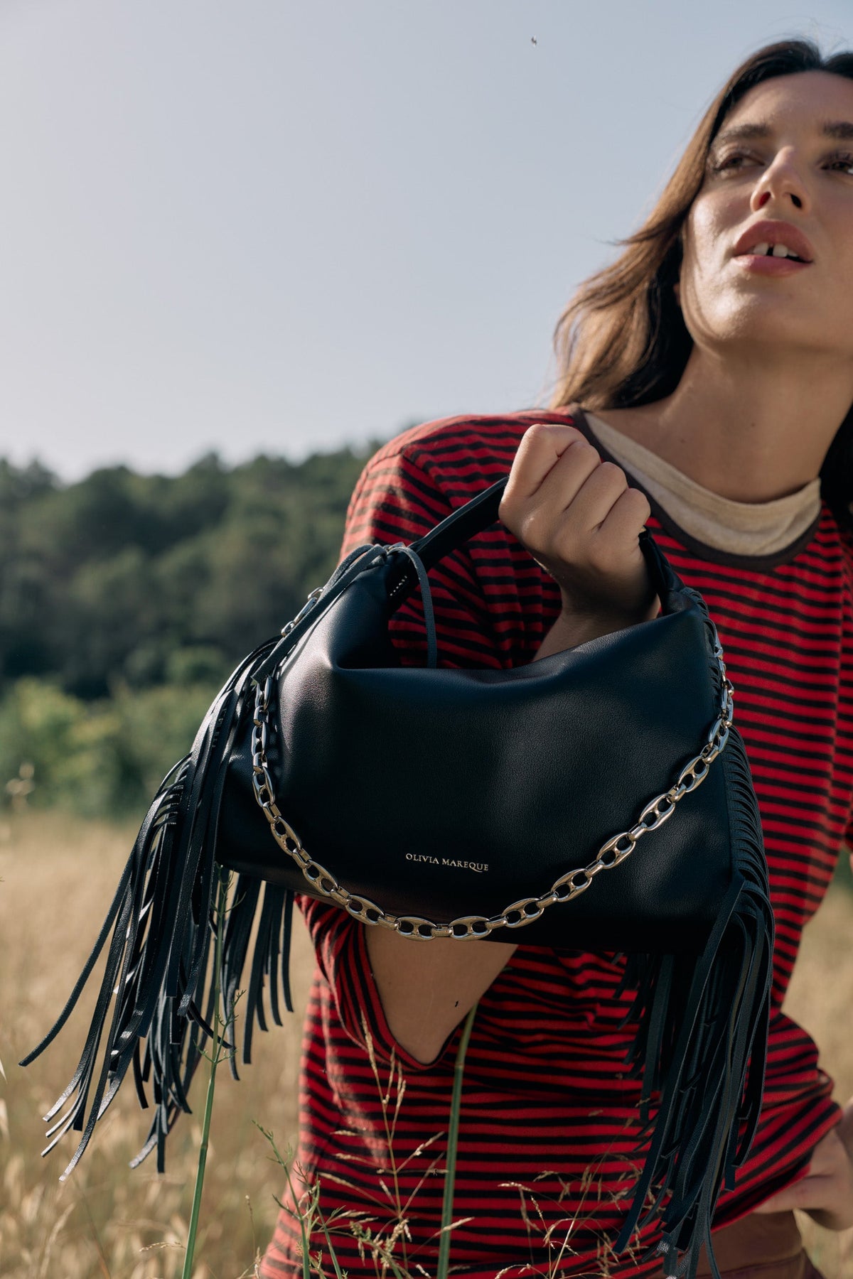Bolso Kenza Medium Flecos Negro - vista 2