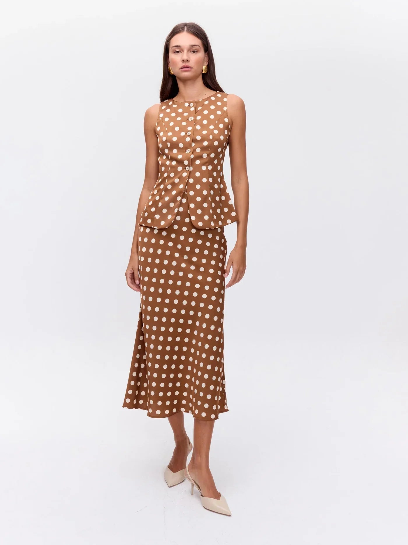 🎁 Falda midi Lunares MACAO DOTS (100% off)