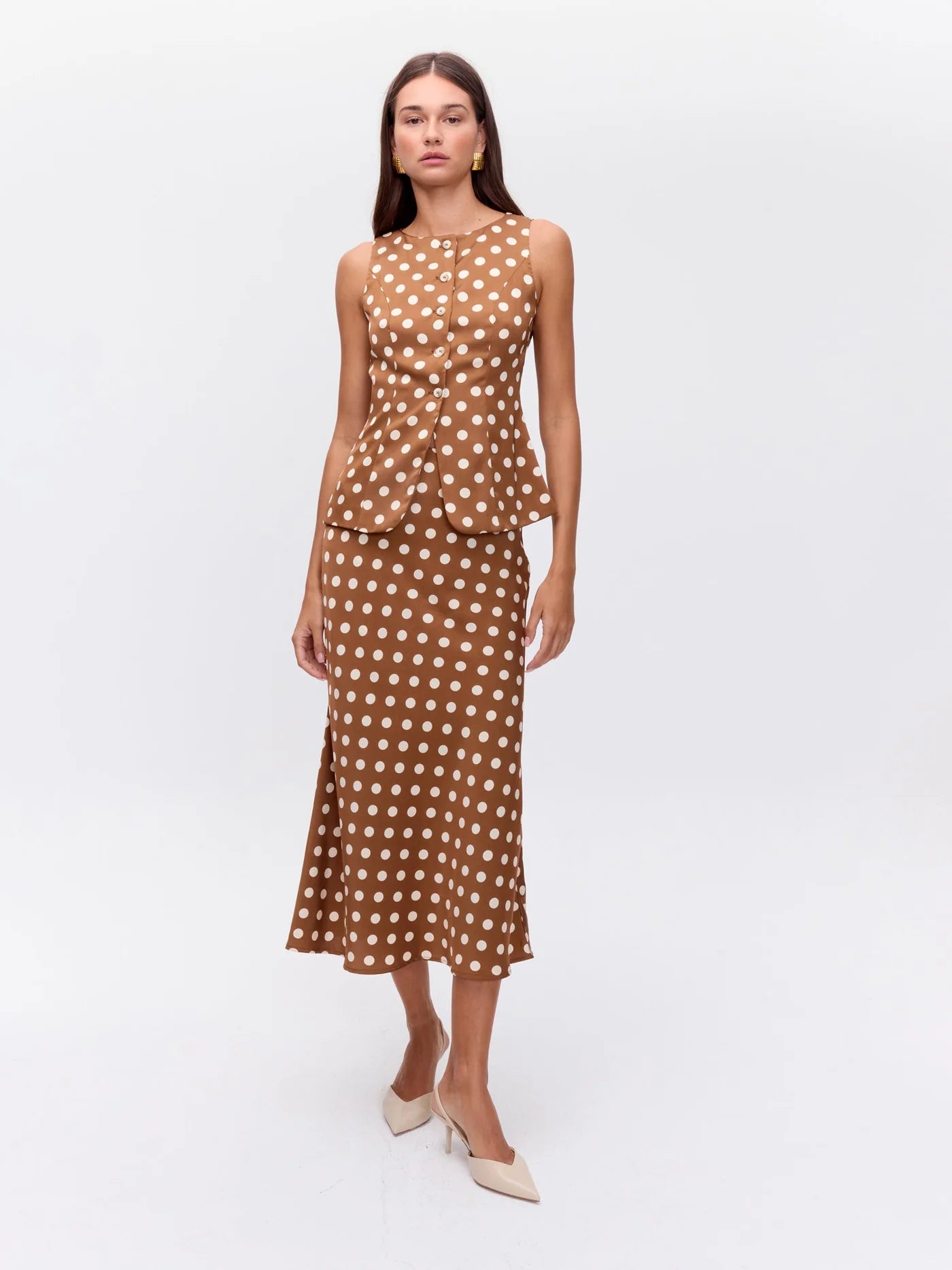 Falda midi Lunares MACAO DOTS