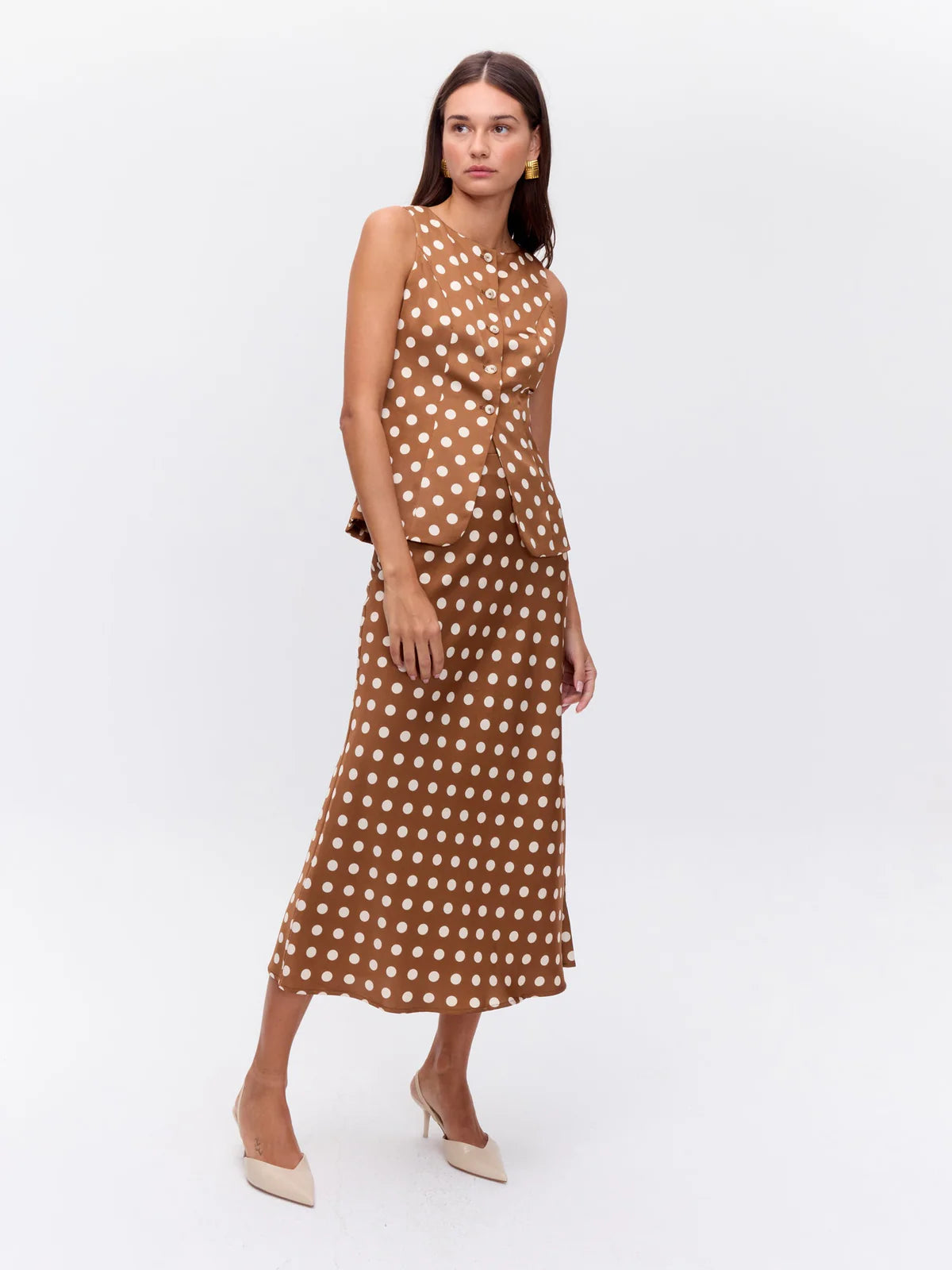 Falda midi Lunares MACAO DOTS