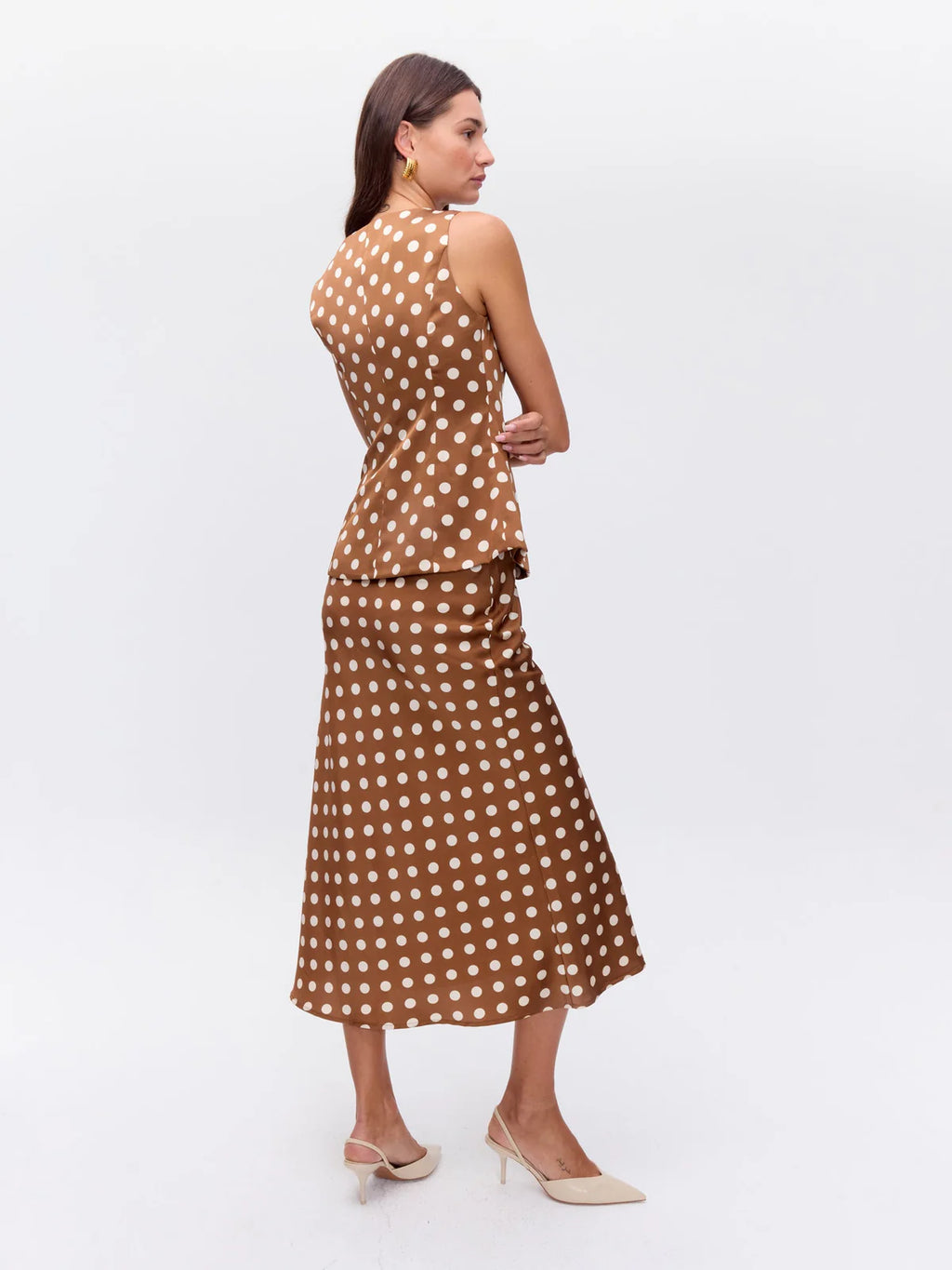 Falda midi Lunares MACAO DOTS