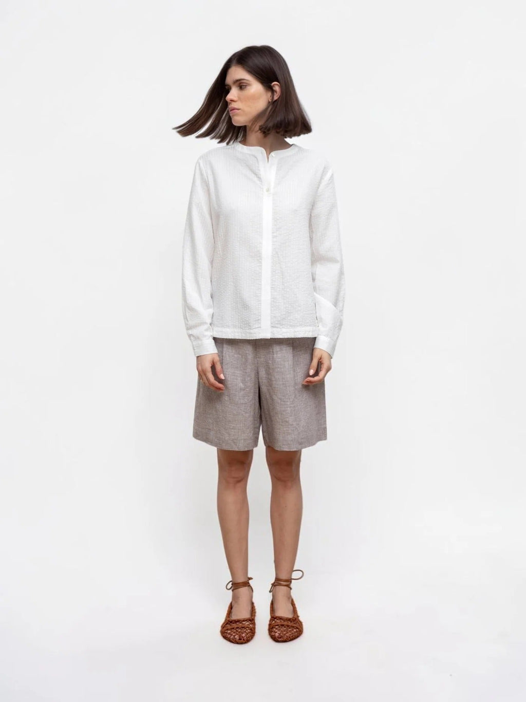 Pantalón Corto Nacre Short Marrón - OLIVIA BRUTUS
