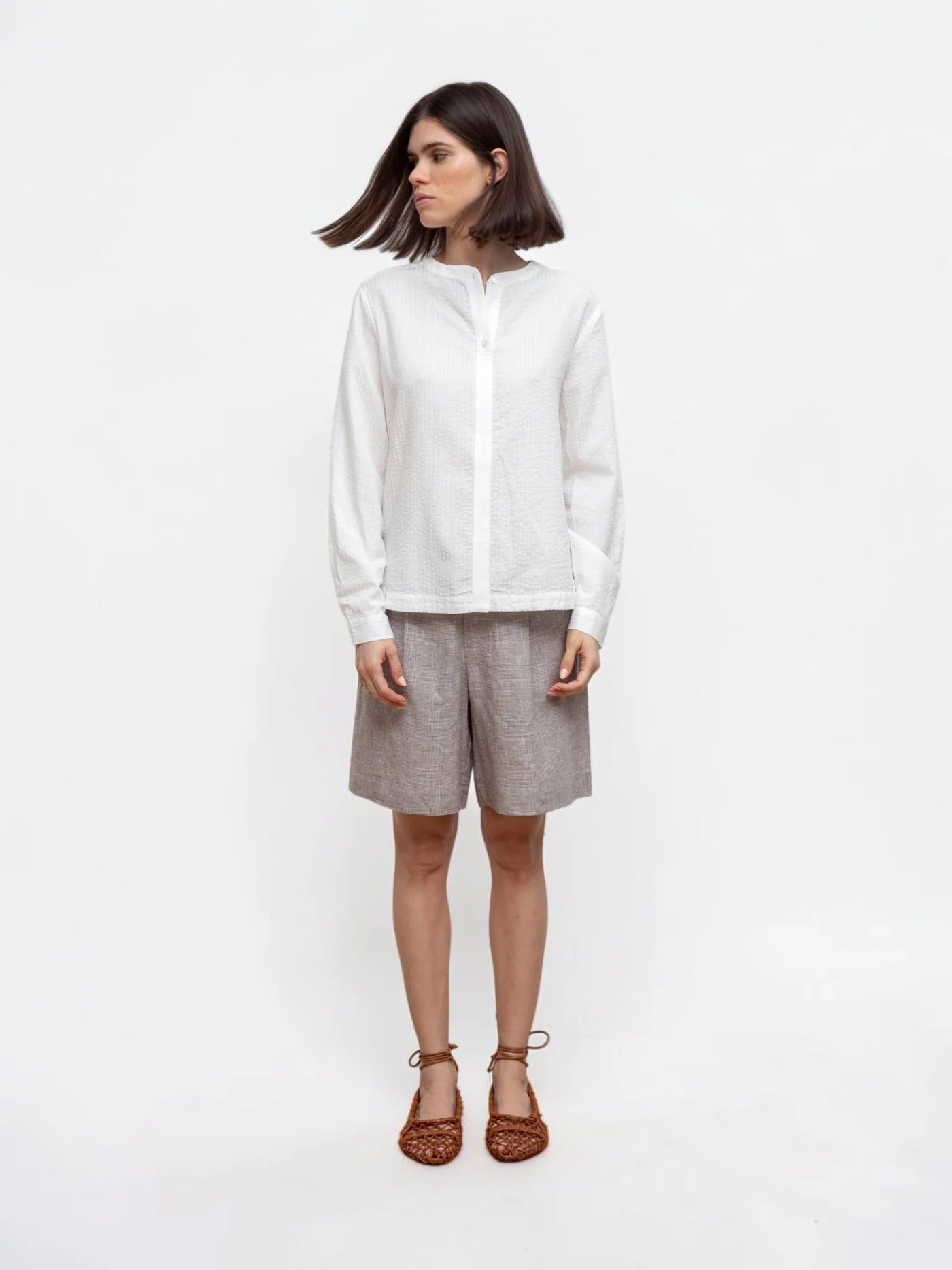 Pantalón Corto Nacre Short Marrón - OLIVIA BRUTUS