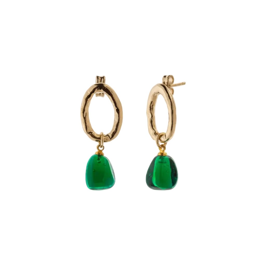 Pendientes Oval Verde G Laletip4 - OLIVIA BRUTUS