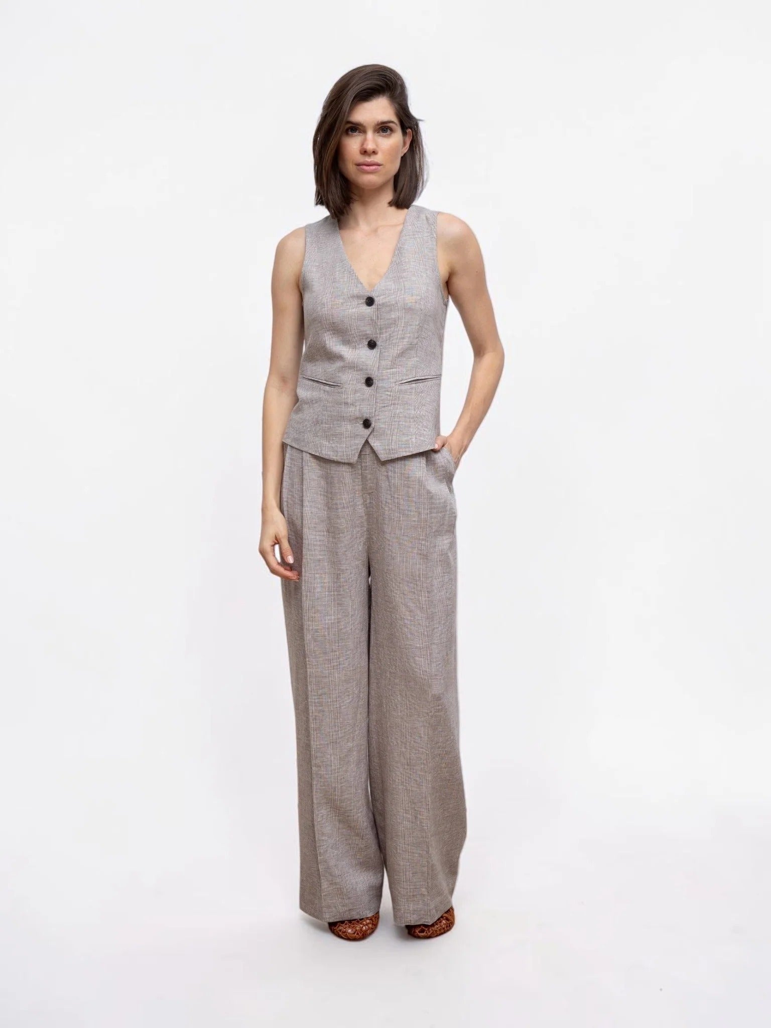 Soie Pantalón Marrón - OLIVIA BRUTUS