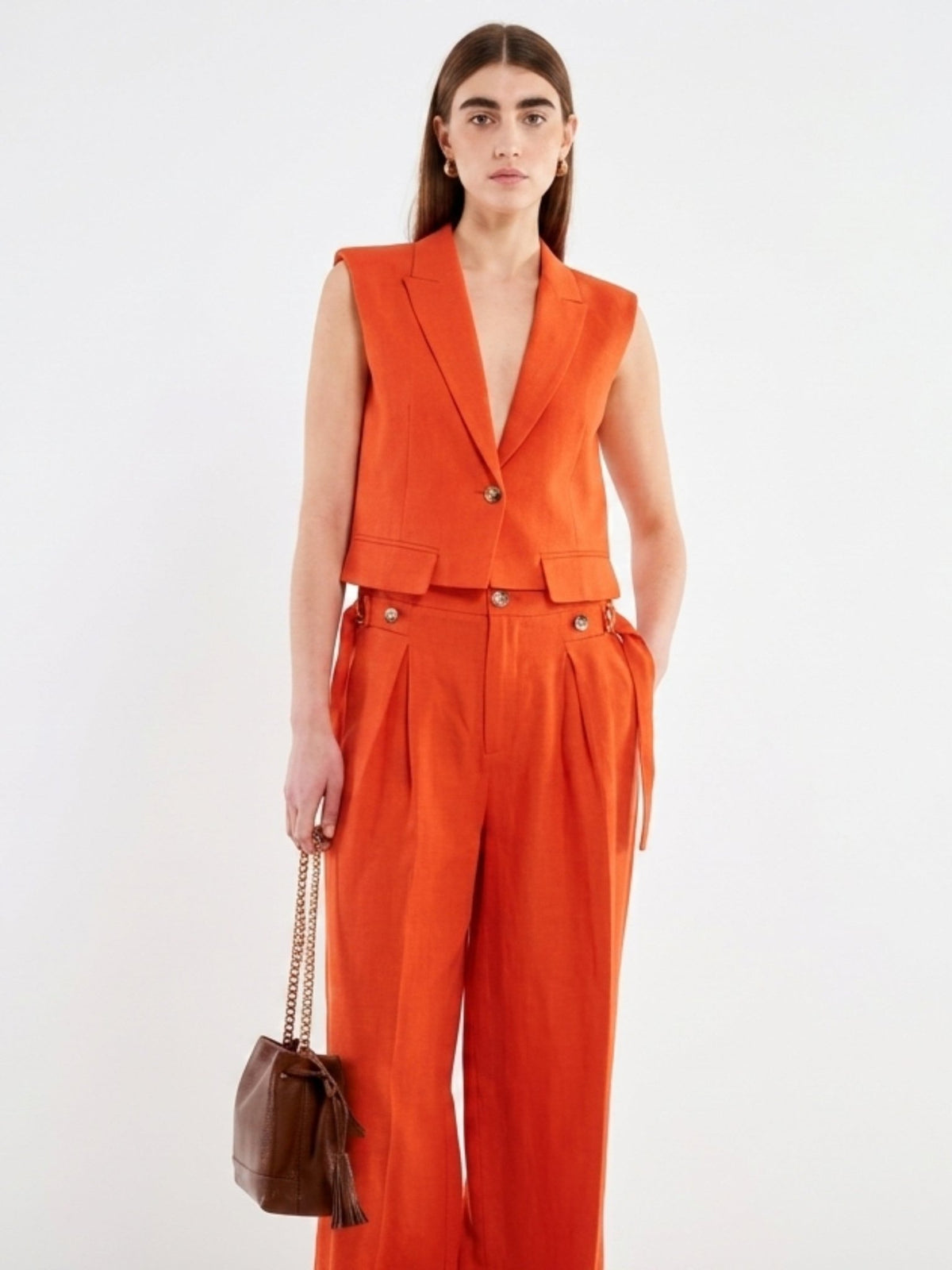 Top Chaleco Naranja TAB0407 - OLIVIA BRUTUS