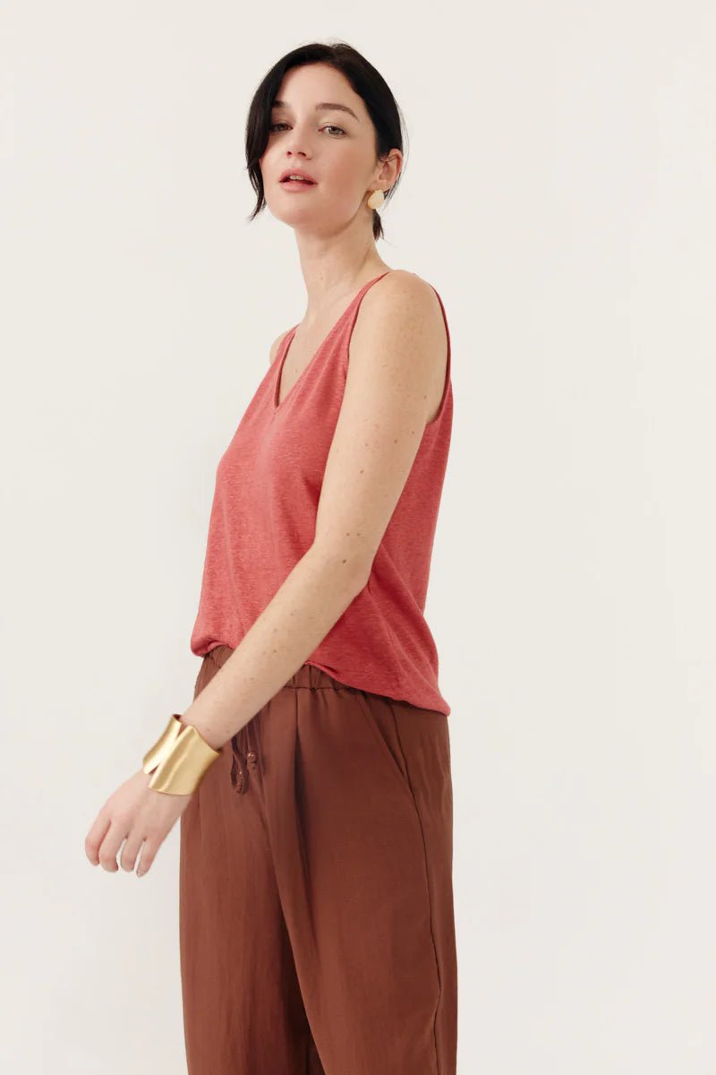Top Olviane Terracota Lino - OLIVIA BRUTUS
