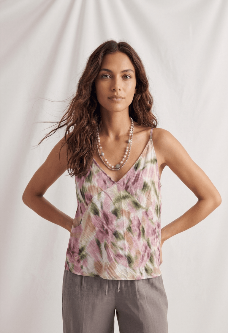 🎁 Top Tirante Fino Estampado (100% off) - OLIVIA BRUTUS