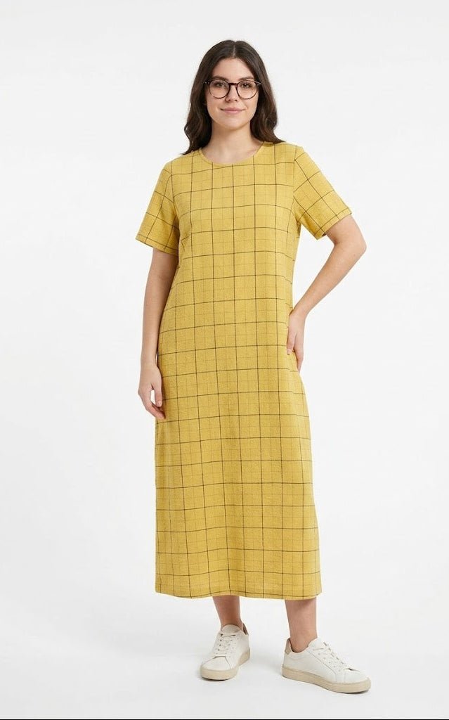 Vestido Cuadros Amarillos - OLIVIA BRUTUS