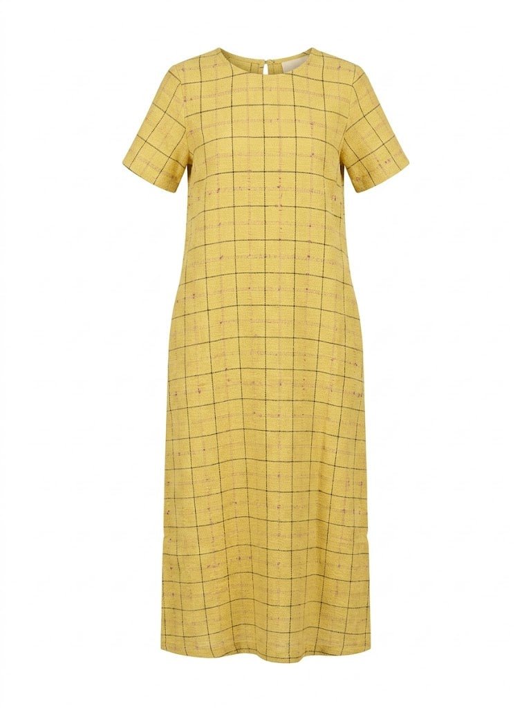 Vestido Cuadros Amarillos - OLIVIA BRUTUS