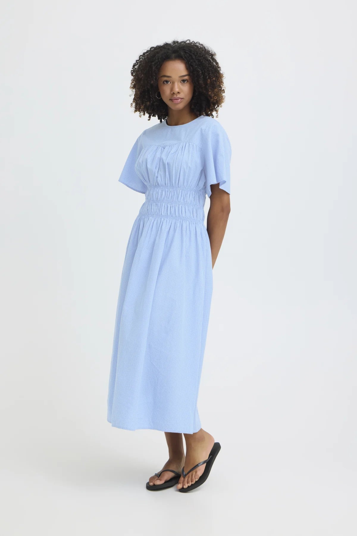 Vestido Ihgwenda Dr Cuadro Azul/Blanco - OLIVIA BRUTUS