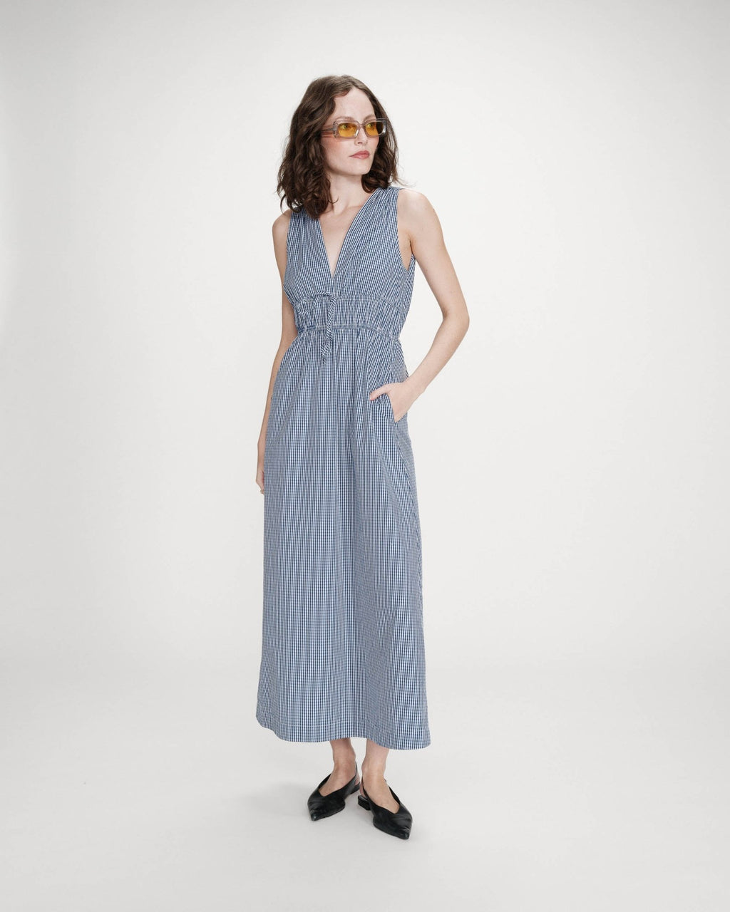 Vestido Midi Velmira Marino - OLIVIA BRUTUS