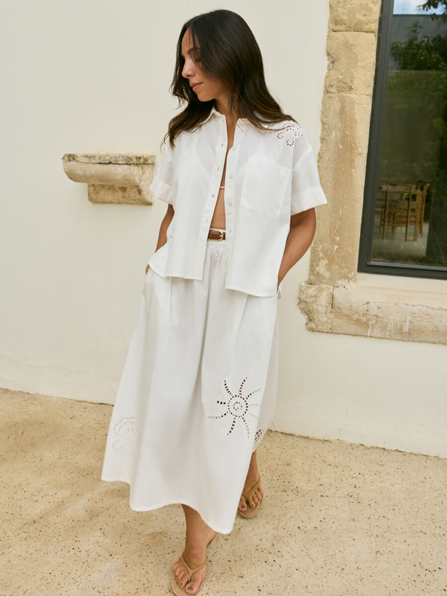 Camisa Vilayki Manga 2/4 Blanca